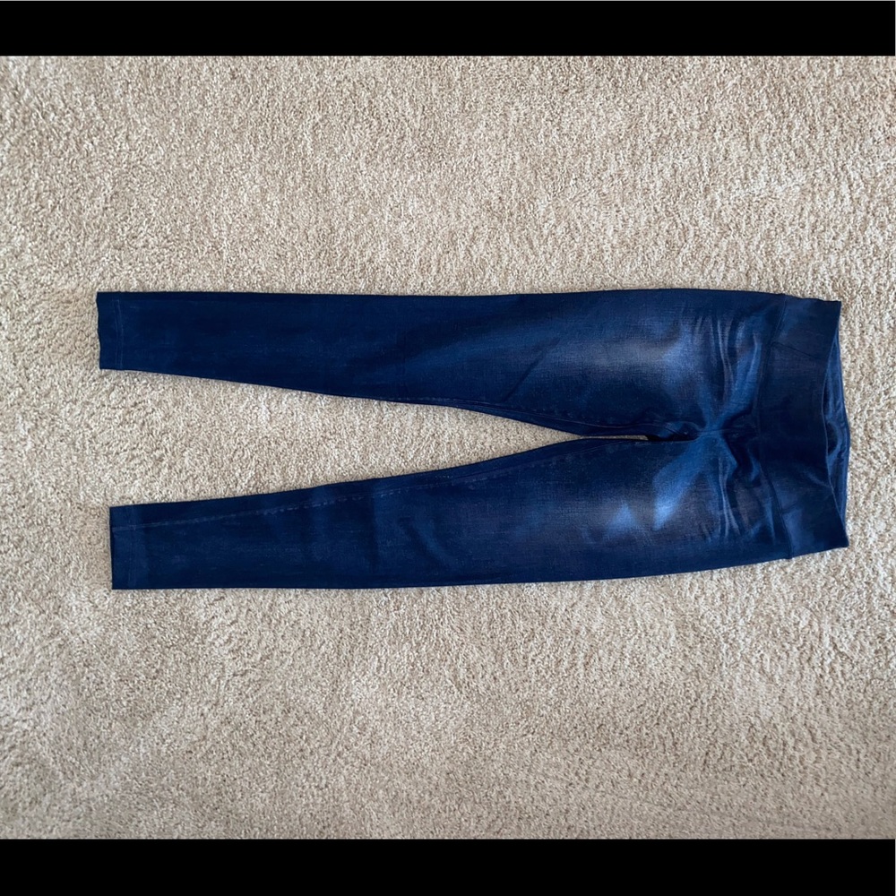 Lucy athletic leggings with “denim” looking wash